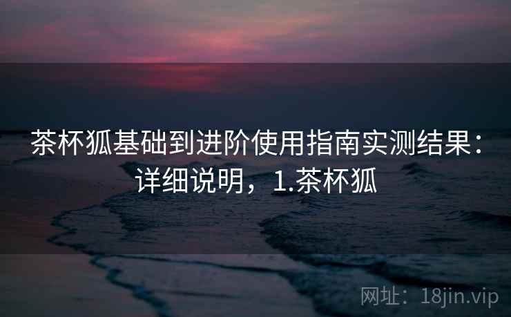 茶杯狐基础到进阶使用指南实测结果：详细说明，1.茶杯狐